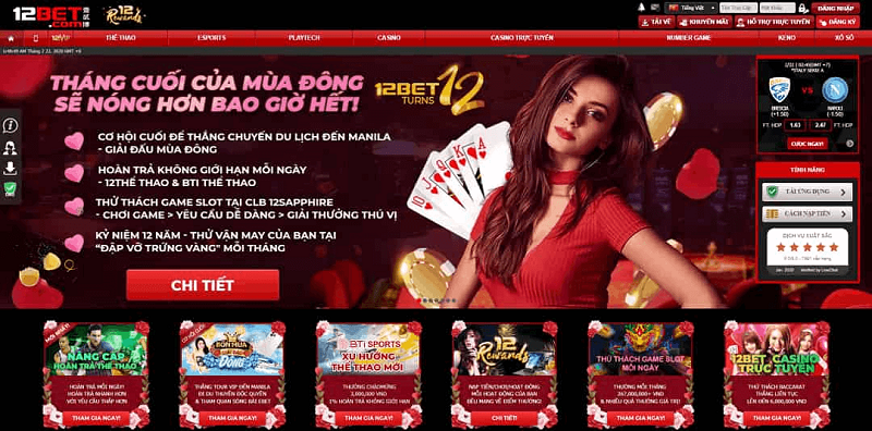 12Bet &ndash; Si&ecirc;u phẩm nh&agrave; c&aacute;i uy t&iacute;n đạt điểm 10 cho chất lượng