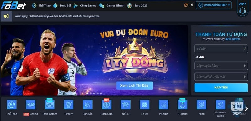 Fabet &ndash; Nh&agrave; c&aacute;i tặng tiền c&aacute; cược trực tuyến tầm cỡ quốc tế