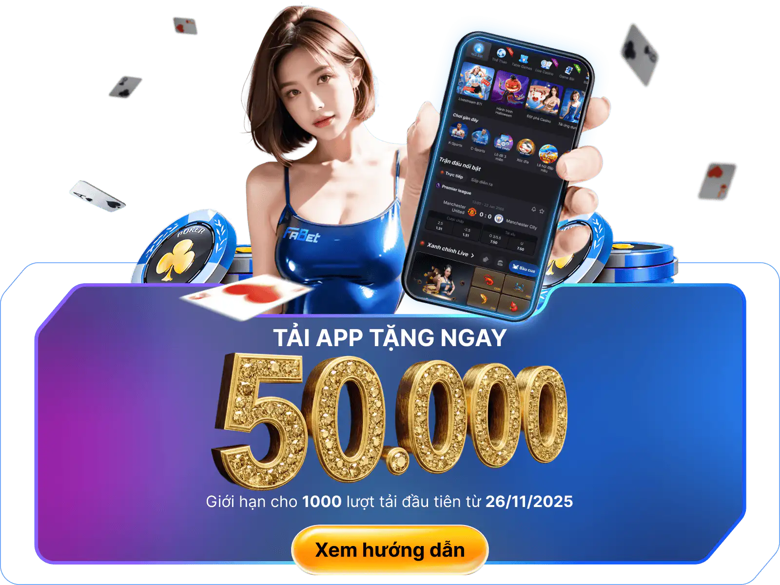 Thưởng khi tải app Fabet